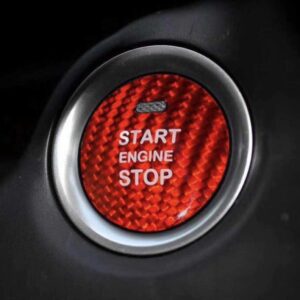 Stylish Miata ND Push Start Button Cover – Carbon Fiber & Red Kevlar
