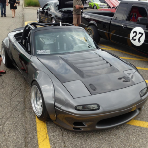 Miata NA Lightweight Vented Hood – Dmax Style, Carbon Fiber & Fiberglass Options